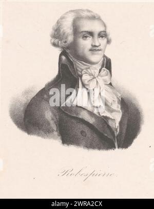 Portrait de Maximilien de Robespierre, Robespierre (titre sur objet), imprimeur : anonyme, imprimeur : veuve Delpech (Naudet), (possiblement), Paris, en 1818 ou après - en 1842 ou avant, papier, hauteur 272 mm × largeur 176 mm, tirage Banque D'Images