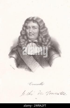 Portrait d'Anne-Hilarion de Tourville, Tourville (titre sur objet), imprimeur : anonyme, imprimeur : veuve Delpech (Naudet), Paris, en 1818 ou après - en 1842, papier, hauteur 273 mm × largeur 179 mm, tirage Banque D'Images