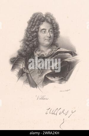 Portrait de Claude-Louis-Hector de Villars, Villars (titre sur objet), imprimeur : anonyme, imprimeur : veuve Delpech (Naudet), Paris, en 1818 ou après - en 1842 ou avant, papier, hauteur 271 mm × largeur 178 mm, tirage Banque D'Images