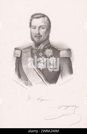 Portrait du général Bernard Pierre Magnan, G.al Magnan (titre sur objet), imprimeur : Alphonse Farcy, imprimeur : Auguste Bry, éditeur : V. Rosselin, Paris, 1848 - 1911, papier, hauteur 274 mm × largeur 183 mm, impression Banque D'Images