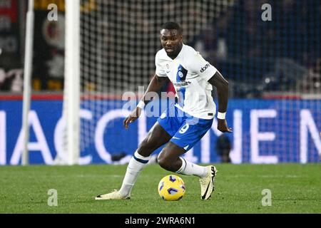 Marcus Thuram du FC Internazionale en action lors du match de Serie A entre le FC de Bologne et le FC Internazionale au Stadio Renato Dall'Ara Bologna Ital Banque D'Images
