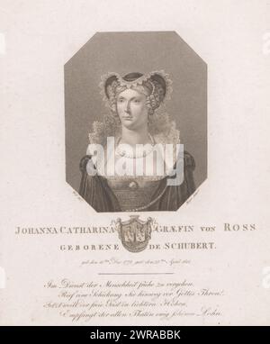 Portrait de Johanna Catharina Schubert, comtesse de Ross, imprimeur : Friedrich Wilhelm Meyer (I), (possiblement), après dessin de : Wolff, 1814 - 1880, papier, hauteur 205 mm × largeur 165 mm, tirage Banque D'Images