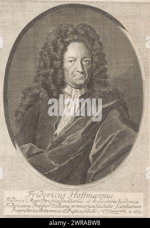 Portrait de Friedrich Hoffmann, imprimeur : Martin Bernigeroth, Leipzig, 1734, papier, gravure, hauteur 200 mm × largeur 145 mm, impression Banque D'Images