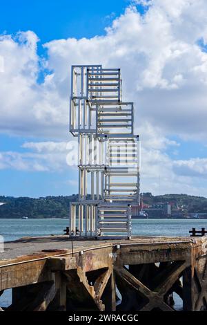 Escultura de Luz, sculpture de lumière, à Lisbonne, Portugal Banque D'Images