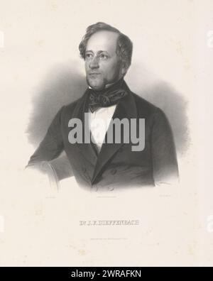 Portrait de Johann Friedrich Dieffenbach, Dr J.F. Dieffenbach (titre sur objet), imprimeur : E. Meyer, après dessin par : Friedrich Randel, imprimeur : Ludwig Theodor Zöllner, Berlin, c. 1820 - c. 1840, papier, hauteur 615 mm × largeur 446 mm, impression Banque D'Images