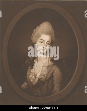 Portrait de Madame du Barry, imprimeur : Thomas Watson, après peinture par : François Hubert Drouais, éditeur : Walter Shropshire, Londres, mai-1771, papier, hauteur 387 mm × largeur 281 mm, impression Banque D'Images