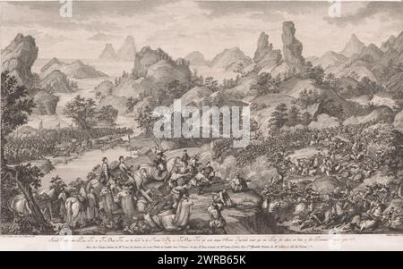 Bataille de la Dà, la seconde bataille entre l'armée chinoise et l'armée de Ta-ou-Atsi, conquêtes de l'empereur chinois (titre de la série), Conquêtes de l'empereur de la Chine (titre de la série), imprimeur : Isidore Stanislas Henri Helman, d'après conception : Giuseppe Castiglione, d'après impression : Jacques-Philippe le Bas, imprimeur : France, après conception par : Beijing, après impression par : France, éditeur : Paris, éditeur : Paris, 1784, papier, gravure, gravure, hauteur 271 mm × largeur 436 mm, impression Banque D'Images