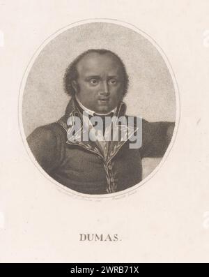 Portrait de Thomas Alexandre Dumas, imprimeur : Heinrich Schmidt, imprimeur : Johann Adolph Darnstedt, Dresde, 1798, papier, hauteur 175 mm × largeur 123 mm, tirage Banque D'Images