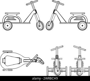 Vecteur de vélo de voiture pour enfants. Illustration de vélo pour enfants isolé sur fond blanc. Illustration de Vecteur