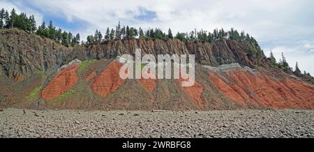 Falaises, grès rouge, parc provincial Five Islands, baie Fundy, Nouvelle-Écosse, Canada Banque D'Images