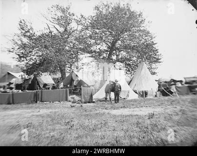 Richmond, Virginie (environs). Camp Lincoln, Gibson, James F., 1828-, photographe, 1862 juin., États-Unis, histoire, Guerre de Sécession, 1861-1865, négatifs verre, 1860-1870, stéréographies, 1860-1870, 1 négatif : verre, stéréographe, collodion humide, 4 x 10 po Banque D'Images