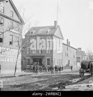 Alexandria, Virginie. The Marshall House, King & Pitt Streets, entre 1861 et 1869, États-Unis, histoire, Guerre de Sécession, 1861-1865, négatifs verre, 1860-1870., stéréographies, 1860-1870, négatifs verre, 1860-1870, 1 négatif (2 plaques) : verre, stéréographe, collodion humide Banque D'Images