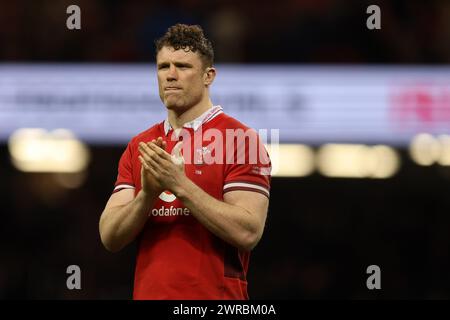 Cardiff, Royaume-Uni. 10 mars 2024. Will Rowlands du pays de Galles regarde. Match du championnat Guinness six Nations 2024, pays de Galles - France au Principality Stadium de Cardiff le dimanche 10 mars 2024. photo par Andrew Orchard/Andrew Orchard photographie sportive/ Alamy Live News crédit : Andrew Orchard photographie sportive/Alamy Live News Banque D'Images