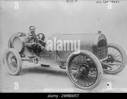 Jos. Christaens, c'est-à-dire Christiaens, photographie montre l'ingénieur belge, pilote de course et aviateur Josef Christiaens (1879-1919) qui a concouru à l'Indianapolis 500 en 1914., 1914?, Glass négatifs, 1 négatif : Glass Banque D'Images