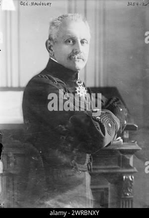 Gen. Maunoury, photographie montre le général Michel-Joseph Maunoury (1847-1923), commandant de la 6e armée française lors de la bataille de la Marne qui a eu lieu en septembre 1914 pendant la première Guerre mondiale, négatifs en verre, 1 négatif : verre Banque D'Images