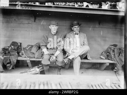 Johnny Evers & George Stallings, Boston NL (baseball), 1914, négatifs en verre, 1 négatif : verre Banque D'Images