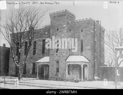 Tom Green County Jail, San Angelo, Tprovenant, entre CA. 1910 et env. 1915, négatifs en verre, 1 négatif : verre Banque D'Images