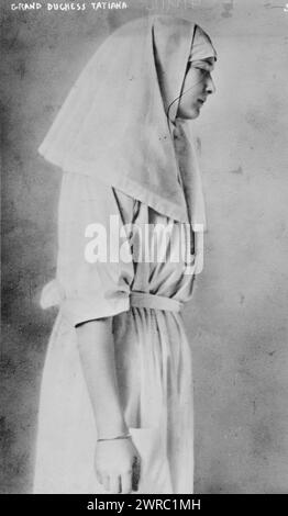 La grande-duchesse Tatiana, photographie montre la grande-duchesse Tatiana Nikolaevna de Russie (1897- 1918), fille du tsar Nicolas Ier, entre env. 1915 et env. 1920, négatifs en verre, 1 négatif : verre Banque D'Images