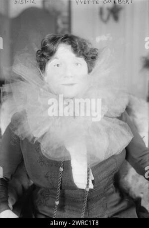 Yvette Guilbert, photo montre la chanteuse de cabaret et actrice française Yvette Guilbert (1865-1944)., 1922 juin 6, négatifs verre, 1 négatif verre Banque D'Images