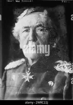 Comte von Haeseler, photographie montre Gottlieb Graf von Haeseler (1836-1919), un officier militaire allemand., entre env. 1915 et 1919, négatifs verre, 1 négatif : verre Banque D'Images