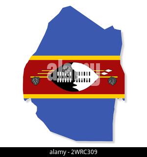 Carte du drapeau de l'Eswatini Swaziland avec chemin de détourage Banque D'Images