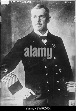 Amiral von Scheer, photographie montrant l'amiral Reinhard Scheer (1863-1928), amiral dans la marine allemande., 1917, négatifs en verre, 1 négatif : verre Banque D'Images