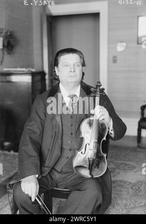 E. Ysaye, photographie montrant le violoniste et compositeur belge Eugène Ysaÿe (1858-1931)., entre env. 1915 et env. 1920, négatifs en verre, 1 négatif : verre Banque D'Images