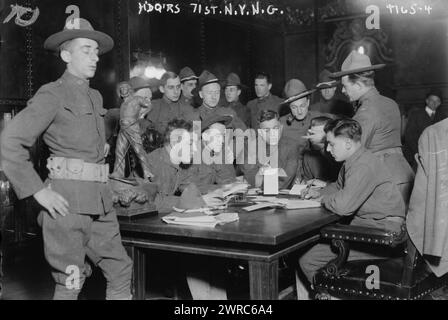 H'dq'rs., 71st N.Y.N.G., photographie montrant le 71st Regiment of the New York National Guard entré en service le 28 mars 1917., 1917 mars 26, négatifs en verre, 1 négatif : verre Banque D'Images