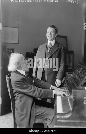 F.E. Bristol, Chas. Harrison, photographie montre Frederick Eliud Bristol (1839-1932), professeur de chant américain et Charles William Harrison (1878-1932), chanteur de ballade ténor américain., entre CA. 1915 et env. 1920, négatifs en verre, 1 négatif : verre Banque D'Images