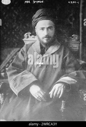 Mar Shimun, photographie montre Mar Benyamin Shimun XXI (1887-1918) qui a servi comme patriarche Catholicos de la Sainte Église catholique assyrienne apostolique de l'Orient., entre env. 1915 et 1918, négatifs verre, 1 négatif : verre Banque D'Images