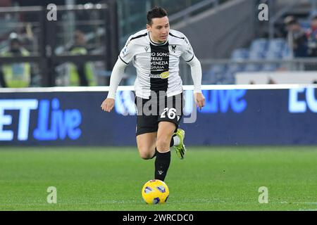 Rome, Latium. 11 mars 2024. Florian Thauvin d'Udinese lors du match de Serie A entre Lazio et Udinese au stade olympique, Italie, le 11 mars 2024. Crédit : massimo insabato/Alamy Live News Banque D'Images