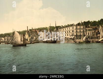 Le port extérieur, Honfleur, France, entre CA. 1890 et env. 1900., Color, 1890-1900 Banque D'Images