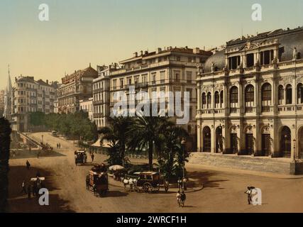 Place de la république, Alger, Algérie, CA. 1899., Color, 1890-1900 Banque D'Images