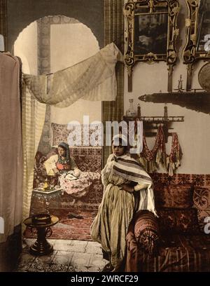 Distinguées femmes mauresques, Alger, Algérie, CA. 1899., Color, 1890-1900 Banque D'Images