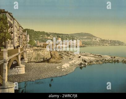 Boulevard du midi, Nice, Riviera, entre CA. 1890 et env. 1900., Color, 1890-1900 Banque D'Images