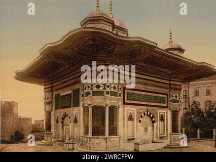 La fontaine du sultan Ahmed, Constantinople, Turquie, entre env. 1890 et env. 1900., Turquie, Istanbul, couleur, 1890-1900 Banque D'Images