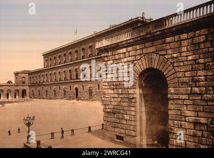 Palais Pitti, résidence royale, Florence, Italie, entre env. 1890 et env. 1900., Italie, Florence, couleur, 1890-1900 Banque D'Images