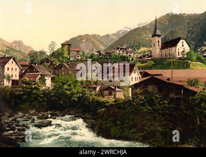 Burglen, lieu de naissance de Tell, lac de Lucerne, Suisse, entre CA. 1890 et env. 1900., Color, 1890-1900 Banque D'Images