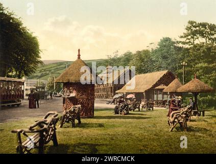 Station de tramway Laxey, île de Man, entre env. 1890 et env. 1900., Île de Man, Laxey, couleur, 1890-1900 Banque D'Images