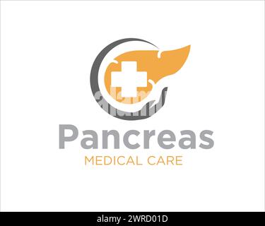 conceptions de logo de santé de soins de pancréas pour le service médical Illustration de Vecteur