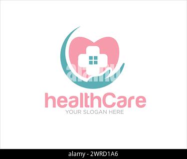 love health medical logo conçoit pour le logo ou le service clinique et hospitalier Illustration de Vecteur