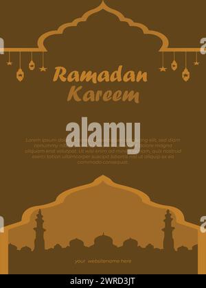 Modèle d'affiche verticale Ramadan Kareem Illustration de Vecteur