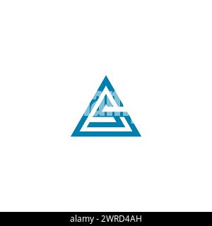 Logo SG simple. Logo triangle GS lettre Illustration de Vecteur