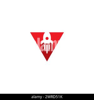 Logo V Rocket. Icône lettre V. Illustration de Vecteur