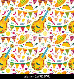 motif sans couture des éléments mexicains Illustration de Vecteur