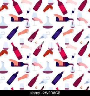 Motif sans couture de vecteur de festival de vin Illustration de Vecteur