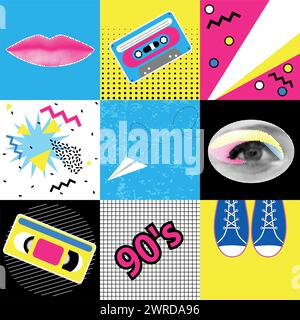 Le modèle de style des années 90. Illustration de Vecteur