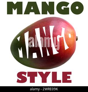 modèle d'effet de texte mango avec une utilisation de style abstrait et audacieux pour le logo et la marque d'entreprise Banque D'Images