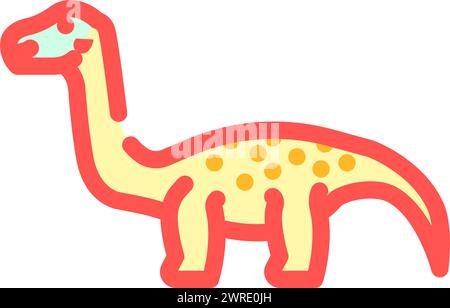 diplodocus dinosaure couleur animal icône illustration vectorielle Illustration de Vecteur