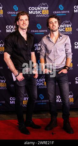 Edmonton, Canada. 10 mars 2024. Flaysher sur le tapis rouge à la 13e édition annuelle des Country Music Alberta Awards à Edmonton. (Photo de Ron Palmer/SOPA images/SIPA USA) crédit : SIPA USA/Alamy Live News Banque D'Images